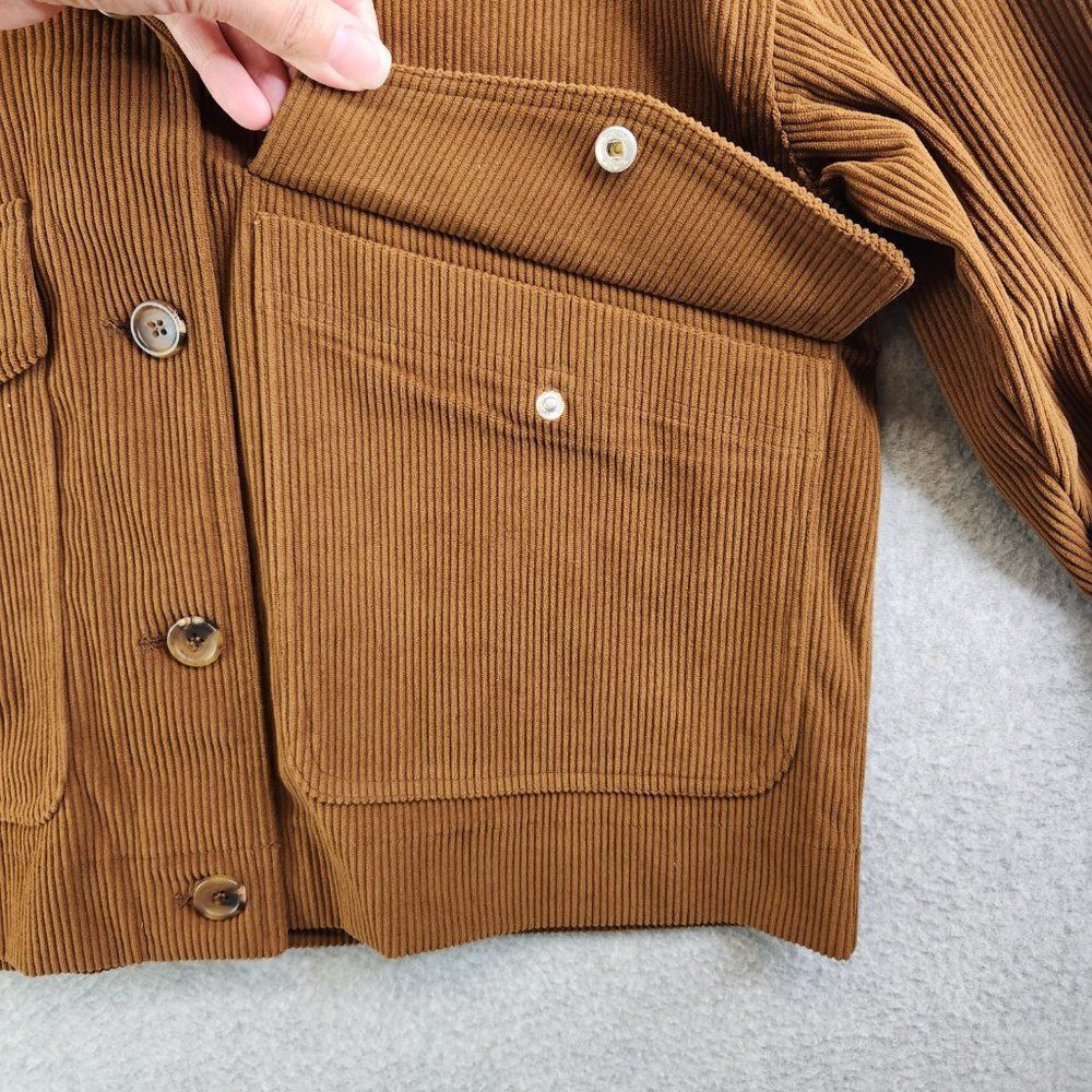 Avec Les Filles Blazer Womens Small Brown Corduroy Flap Pockets Boho Minimalist - Picture 3 of 14